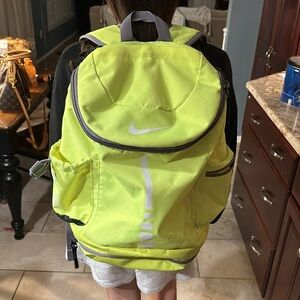 Nike Elite sports backpack Neon yellow and grey